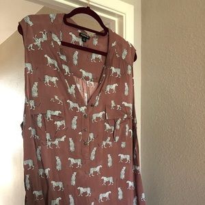 Torrid Mauve Leopard Sleeveless Blouse
